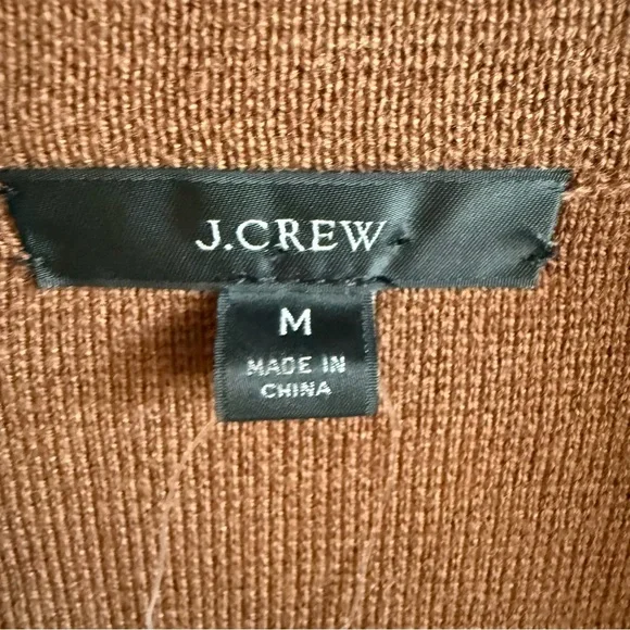 NWT J. Crew Ella Open Front Long Sweater Blazer Duster Wool Blend Brown Medium - Picture 6 of 8
